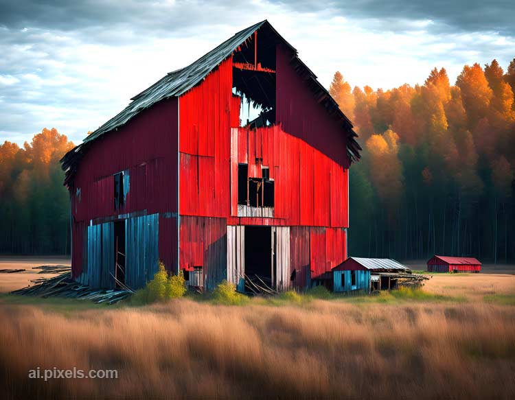 Decaying Red Barn