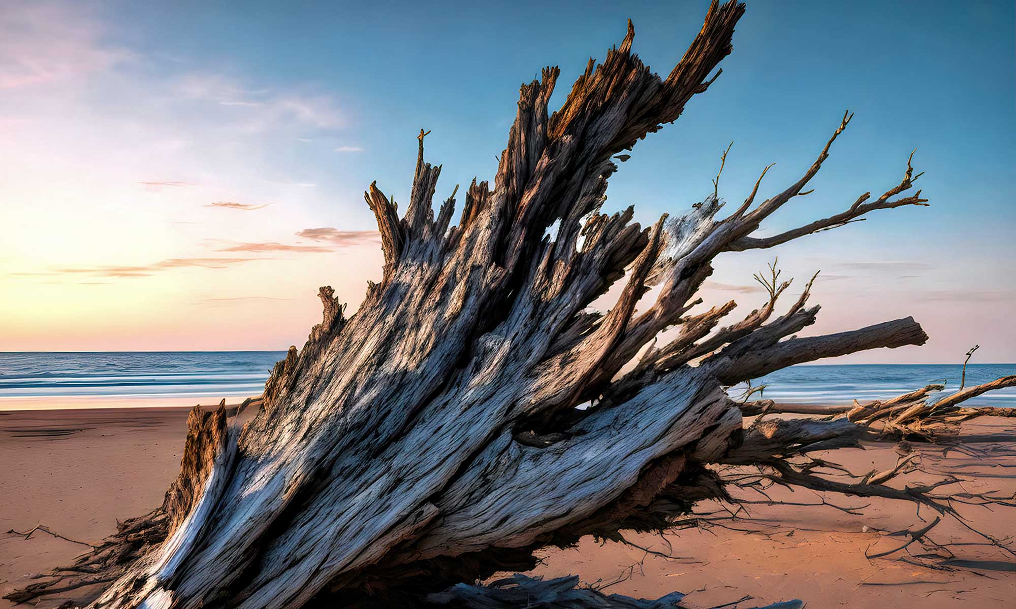 driftwood on the beach